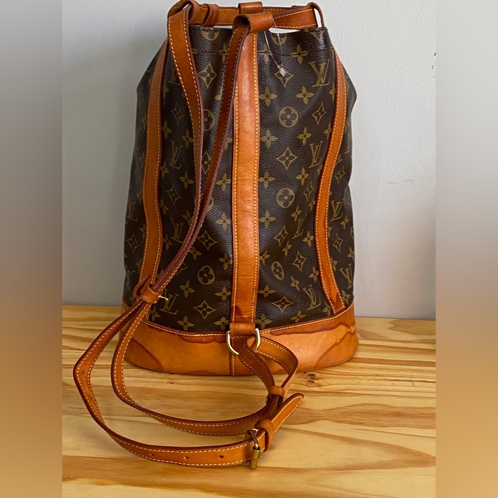Louis Vuitton Brown Monogram Canvas and Tan Leather Backpack - Picture 5 of 9
